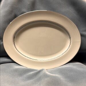 Elegant 1970’s Silver Wreath by Pickard Large Cream Oval Platter